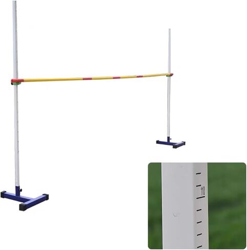 Portable High Jump Stand with 6.6ft Crossbar, Track and Field Competition Jumping Training Equipment, Height Adjustable High Jump Tester for School in Kuwait