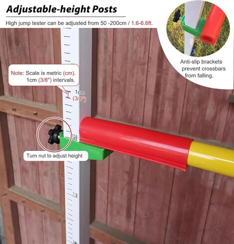 Portable High Jump Stand with 6.6ft Crossbar, Track and Field Competition Jumping Training Equipment, Height Adjustable High Jump Tester for School in Kuwait