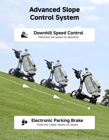 KEMIMOTO ApexAI Electric Golf Caddy that Follows You, 492 FT Remote Control, Power Assist Mode, Dual 240W Motor, 36-Hole Battery, IPX5, Compact Folding w/USB-C, Drink & Umbrella Holder in Kuwait