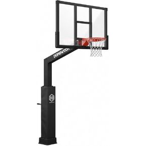 Dominator Black 72" In ground Basketball Hoops Outdoor - 72" Backboard w/ 4' Overhang - NBA/NCAA Regulation Adjustable Basketball Goal - Adjusts from 7'-10' Made of Heavy Duty Rust Proof Aluminum in Saudi Arabia
