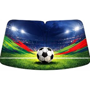 Premium Soccer Car Windshield Sun Shade for BMW Z4 M, Foldable Ultra-Density Double-Layer Oxford Fabric Front Window Cover, 55" x 31" in Saudi Arabia