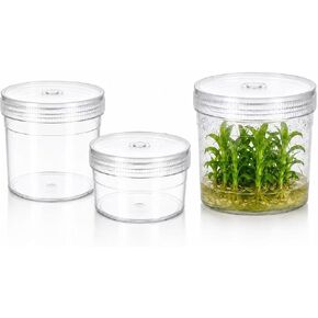 340ml Plant Tissue Culture Cup, Wide Mouth 100% Virgin Polycarbonate Clear Laboratory Culture Cup for Plant Propagation, Reusable, Autoclave Ready up to 130°C, 65 × 90 × 82mm, 18 Pack in Kuwait