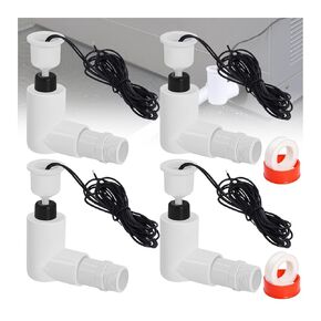 SS2 AC Float Switch L الشكل، مفتاح أمان ss2 لمخرج مكثف وعاء تصريف HVAC، مستشعر إيقاف المكثف 3/4 بوصة، مفتاح تعويم AC لاكتشاف تدفق التكثيف - 4 عبوات in Kuwait