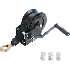Boat Trailer Winch, 1600lbs Heavy Duty Hand Winch with 33ft Strap, 2-Way Ratchet with 4:1/8:1 Gear, Manual Hand Crank Winch for Boat, Trailer, Truck, ATV, Marine, Jet Ski in Kuwait