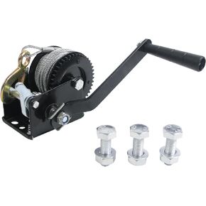 Boat Trailer Winch, 800lbs Heavy Duty Hand Winch with 33ft Cable, 2-Way Ratchet with 4:1/8:1 Gear, Manual Hand Crank Winch for Boat, Trailer, Truck, ATV, Marine, Jet Ski in Kuwait