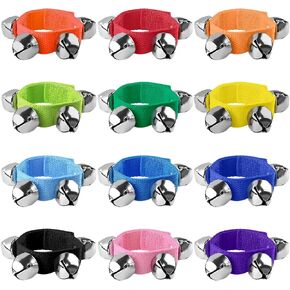 12 Packs Wrist Bells Bracelets Wrist Band Ankle Bells Jingle Bells Musical Instruments Adjustable Wristband Shaking Bells Bracelets for Christmas Party Favors（12 Colors ） in Saudi Arabia