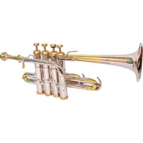 Piccolo Trumpet with 4 Smooth Valves Bb Pitch Brass Mouthpiece and Carry Case for Students, Beginners and Intermediate (Brass Nickel) in Saudi Arabia