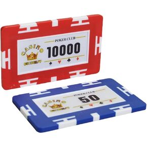 25 PCS Professional Poker Chips Set, Clay Rectangular 29 Gram Poker Set, Learning Counters Disks, Casino Chips & Gambling Cards in Kuwait