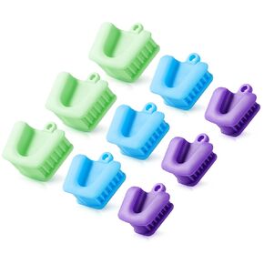 9Pcs Dental Bite Blocks, Orthodontic Mouth Prop Bite Block with 3 Sizes L/M/S 3 Colors, Heat Resistant Silicone Mouth Props Oral Retractor Opener for Dental Treatment and Orthodontic Care in Kuwait