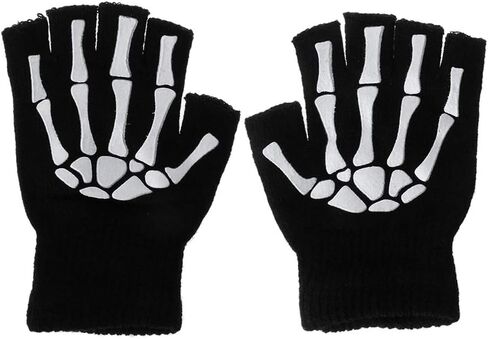 Finger Skeleton Cycling Gloves Winter Keeping Warm Hiking Accessory for Girls Outdoor Exercise Supply Thermal Gloves in Kuwait