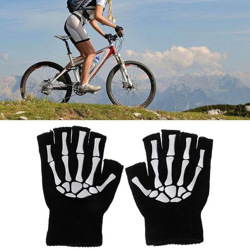 Finger Skeleton Cycling Gloves Winter Keeping Warm Hiking Accessory for Girls Outdoor Exercise Supply Thermal Gloves in Kuwait