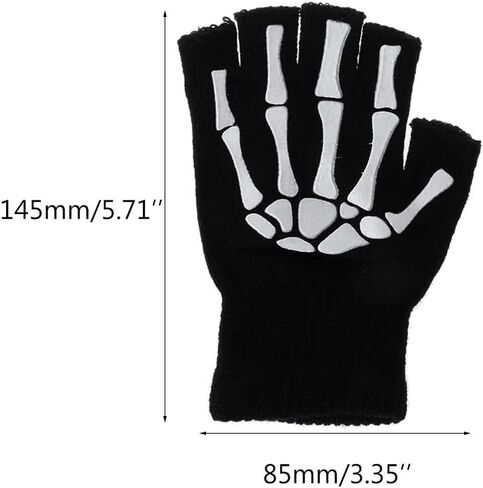 Finger Skeleton Cycling Gloves Winter Keeping Warm Hiking Accessory for Girls Outdoor Exercise Supply Thermal Gloves in Kuwait