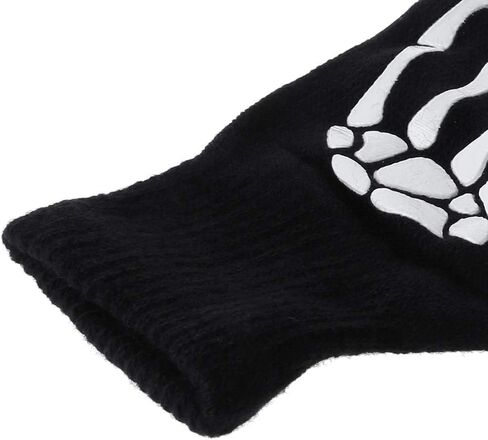 Finger Skeleton Cycling Gloves Winter Keeping Warm Hiking Accessory for Girls Outdoor Exercise Supply Thermal Gloves in Kuwait