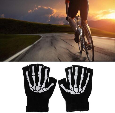 Finger Skeleton Cycling Gloves Winter Keeping Warm Hiking Accessory for Girls Outdoor Exercise Supply Thermal Gloves in Kuwait