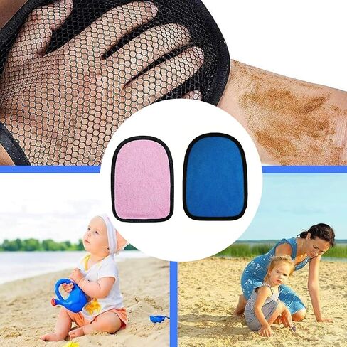 2X Sand Wipe Off Gloves for Outdoor Activities Beach Sports Lakeside Fun Soft Skin Protections Mittens in Kuwait
