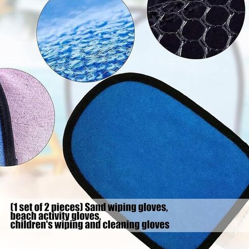 2X Sand Wipe Off Gloves for Outdoor Activities Beach Sports Lakeside Fun Soft Skin Protections Mittens in Kuwait