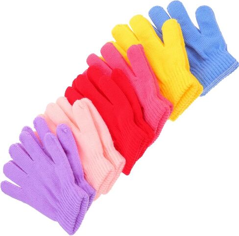 6 Pairs Finger Mittens, Thickened Warm Finger Gloves with Velvet and Acrylic Yarn, Comfortable Winter Gloves for Suitable for Indoor and Outdoor Activities in Kuwait