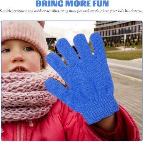 6 Pairs Finger Mittens, Thickened Warm Finger Gloves with Velvet and Acrylic Yarn, Comfortable Winter Gloves for Suitable for Indoor and Outdoor Activities in Kuwait