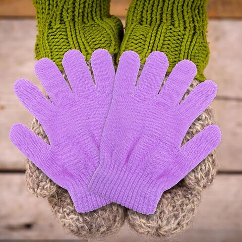 6 Pairs Finger Mittens, Thickened Warm Finger Gloves with Velvet and Acrylic Yarn, Comfortable Winter Gloves for Suitable for Indoor and Outdoor Activities in Kuwait