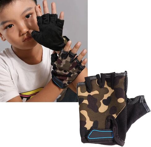 Kichvoe Half Finger Biking Gloves Breathable Cloth Riding Gloves 3 Pairs for Outdoor Training and Hiking for Boys in Kuwait