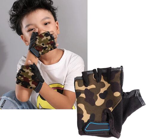 Kichvoe Half Finger Biking Gloves Breathable Cloth Riding Gloves 3 Pairs for Outdoor Training and Hiking for Boys in Kuwait