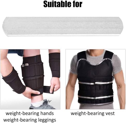 Weighted Steel Fitness Bars for Running and Strength Training, 2pcs 15x2.5x0.6cm Silver Stainless Steel Bodybuilding Weight Plates for Exercise and Workout in Kuwait