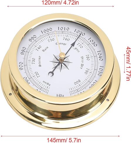 Yosoo Health Gear 4.7 inch Brass Marine Barometer for Boats Yachts, Accurate Air Pressure Measurement for Ships & Vessels in Kuwait