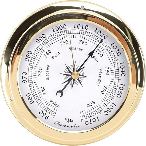 Brass Barometer, 4.7 Inch Boat Barometer with 2hPa Accuracy, for Yachts Cargo Ships Vessels in Kuwait