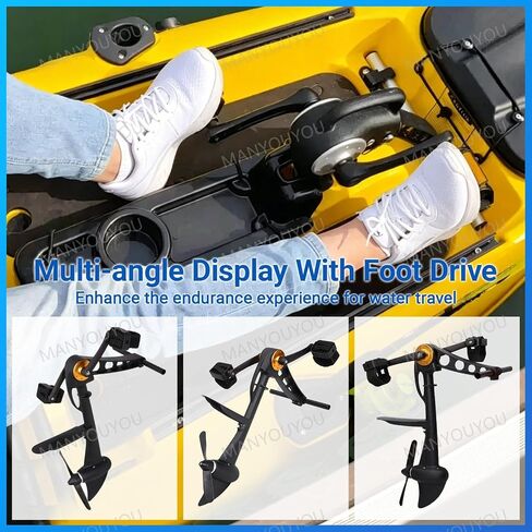 Foot Operated Kayak, 10:1 Gear Ratio, 200kg Max Load, 5-8 Km/H Speed, 7kg Thickened Aluminum Alloy, Waterproof Anti-Corrosion, Universal Fit for Inflatable & Hard Shell Paddle Board in Kuwait