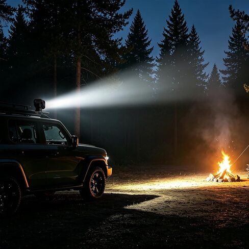 Remote LED Spotlight for Truck & Boat, 360° Rotating Auto-Reset Marine | 6 Strong Magnets, Wireless Remote( NO Batteries ), Waterproof LED Work Light 12V-24V for Offroad, Hunting, Camping, Rescue in Kuwait