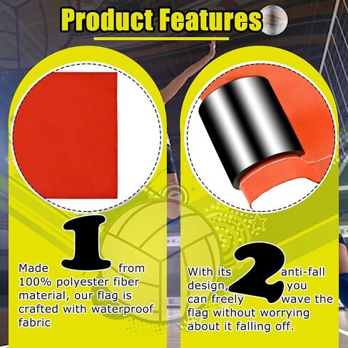 Volleyball Line Judge Flags, 8-Pack Lightweight Referee Flags for Volleyball Games, Schools & Tournaments in Saudi Arabia