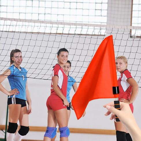 Volleyball Line Judge Flags, 8-Pack Lightweight Referee Flags for Volleyball Games, Schools & Tournaments in Saudi Arabia