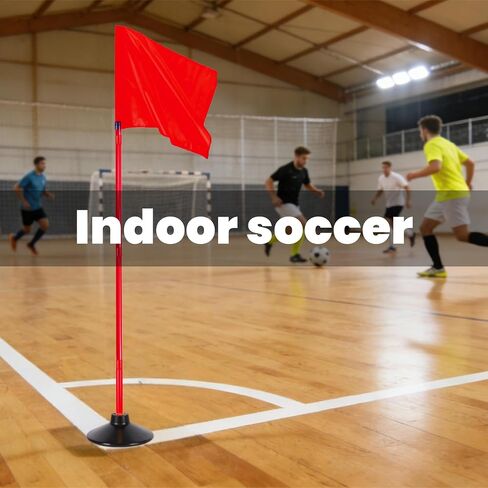 5FT Corner Flags for Soccer Field Set of 4 with Round Rubber Bases & Storage Bag, Adjustable Speed and Agility Training Equipment/Poles(Red) in Saudi Arabia