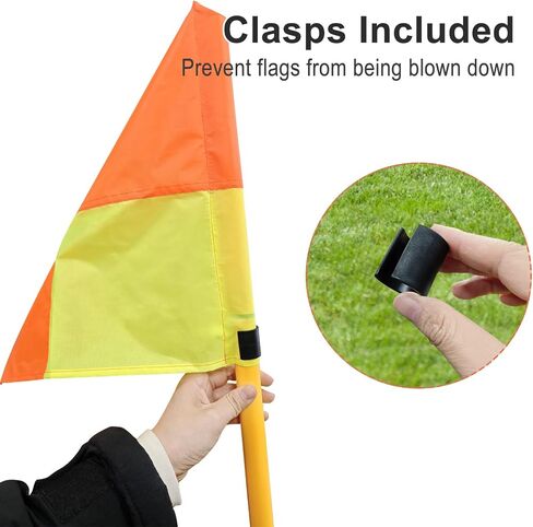 Soccer Corner Flags Set of 4, 5FT Training Poles for Soccer Field, Portable Corner Flag Poles for Speed & Agility Training, Outdoor Field & Turf Equipment with Carry Bag in Saudi Arabia