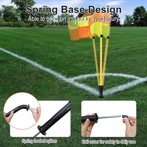 Soccer Corner Flags Set of 4, 5FT Training Poles for Soccer Field, Portable Corner Flag Poles for Speed & Agility Training, Outdoor Field & Turf Equipment with Carry Bag in Saudi Arabia
