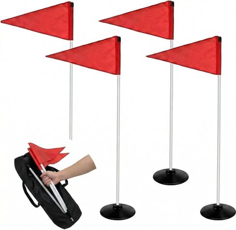 HunnmingRe 4 Pcs Soccer Corner Flags with Bag 60 Inches High Corner Flags for Soccer Field Indoor and Outdoor Training Grounds in Saudi Arabia