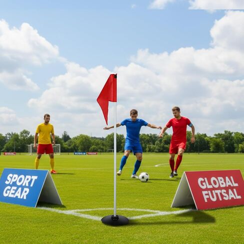 HunnmingRe 4 Pcs Soccer Corner Flags with Bag 60 Inches High Corner Flags for Soccer Field Indoor and Outdoor Training Grounds in Saudi Arabia