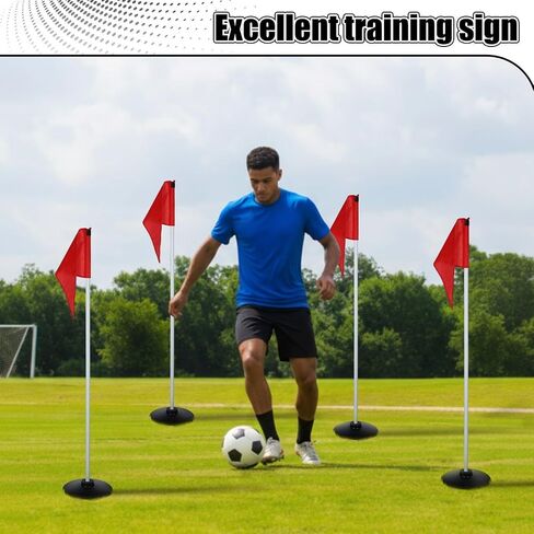 HunnmingRe 4 Pcs Soccer Corner Flags with Bag 60 Inches High Corner Flags for Soccer Field Indoor and Outdoor Training Grounds in Saudi Arabia