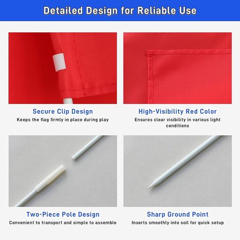 12 Pack Soccer Corner Flags- Portable 67 Inch Fiberglass Corner Flag Set with Carry Bag for Soccer Field, Football Match Field Marker Flag Poles Agility Training Practice Equipment for Outdoor Sports in Saudi Arabia