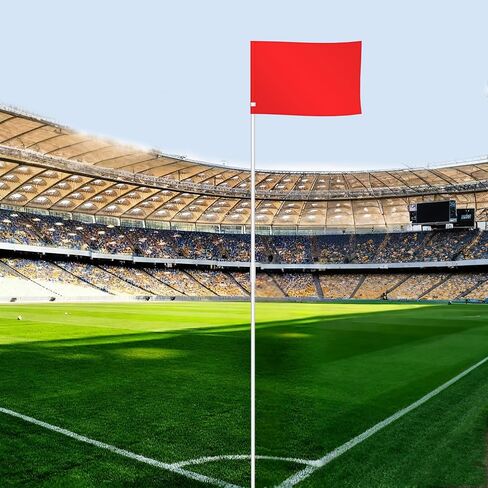 12 Pack Soccer Corner Flags- Portable 67 Inch Fiberglass Corner Flag Set with Carry Bag for Soccer Field, Football Match Field Marker Flag Poles Agility Training Practice Equipment for Outdoor Sports in Saudi Arabia