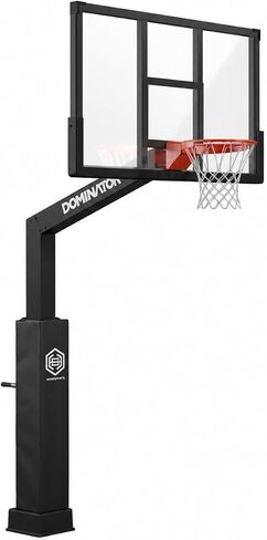 Dominator Black 72" In ground Basketball Hoops Outdoor - 72" Backboard w/ 4' Overhang - NBA/NCAA Regulation Adjustable Basketball Goal - Adjusts from 7'-10' Made of Heavy Duty Rust Proof Aluminum in Saudi Arabia