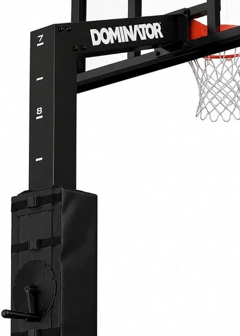 Dominator Black 72" In ground Basketball Hoops Outdoor - 72" Backboard w/ 4' Overhang - NBA/NCAA Regulation Adjustable Basketball Goal - Adjusts from 7'-10' Made of Heavy Duty Rust Proof Aluminum in Saudi Arabia