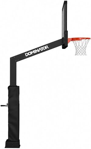Dominator Black 72" In ground Basketball Hoops Outdoor - 72" Backboard w/ 4' Overhang - NBA/NCAA Regulation Adjustable Basketball Goal - Adjusts from 7'-10' Made of Heavy Duty Rust Proof Aluminum in Saudi Arabia