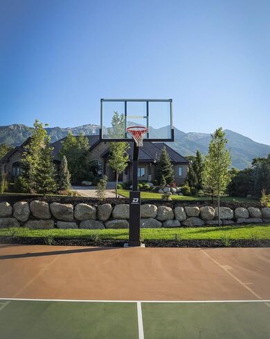 Dominator Black 72" In ground Basketball Hoops Outdoor - 72" Backboard w/ 4' Overhang - NBA/NCAA Regulation Adjustable Basketball Goal - Adjusts from 7'-10' Made of Heavy Duty Rust Proof Aluminum in Saudi Arabia