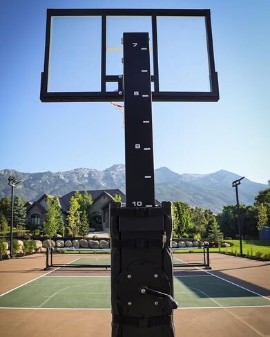 Dominator Black 72" In ground Basketball Hoops Outdoor - 72" Backboard w/ 4' Overhang - NBA/NCAA Regulation Adjustable Basketball Goal - Adjusts from 7'-10' Made of Heavy Duty Rust Proof Aluminum in Saudi Arabia