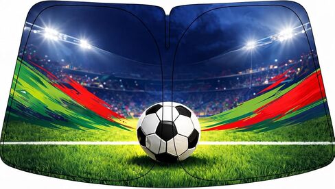 Premium Soccer Car Windshield Sun Shade for BMW Z4 M, Foldable Ultra-Density Double-Layer Oxford Fabric Front Window Cover, 55" x 31" in Saudi Arabia