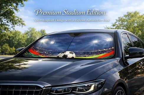 Premium Soccer Car Windshield Sun Shade for BMW Z4 M, Foldable Ultra-Density Double-Layer Oxford Fabric Front Window Cover, 55" x 31" in Saudi Arabia