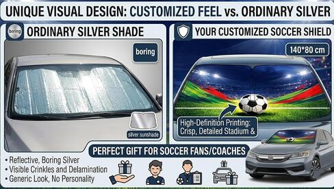 Premium Soccer Car Windshield Sun Shade for BMW Z4 M, Foldable Ultra-Density Double-Layer Oxford Fabric Front Window Cover, 55" x 31" in Saudi Arabia