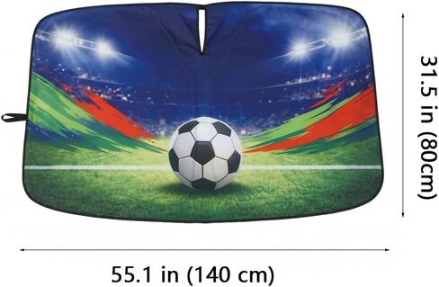 Soccer Windshield Sun Shade for MINI Roadster 2012 2013 2014 2015, Double Layer Heat Blocker, Premium Oxford Fabric UV Protector, 55.1 x 31.5 Inch in Saudi Arabia