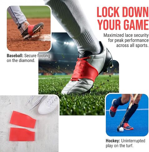ibasenice 1 Pair Silicone Lace Bands for Soccer Cleats, Lace Cover, Sports Shoe Accessories for Adult Athletic Cleats, Adults Shoelace Rubber Cover (Red) in Saudi Arabia